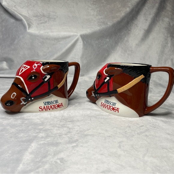Saratoga Seabiscuit Horse Collector Mugs, Set of 2 - Picture 3 of 5
